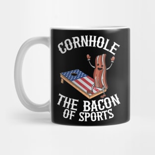 Cornhole The Bacon Of Sports American Flag Board Corn Hole Mug